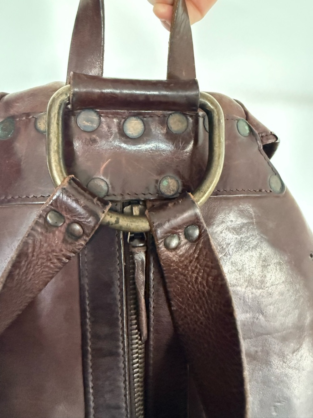 Double RL RRL & Co. Original Riley Rucksack Heritage Leather Backpack - Picture 3 of 6
